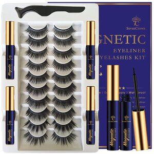 7C SevenCrown Magnetic Lashes with Eyeliner 10 pairs NIB